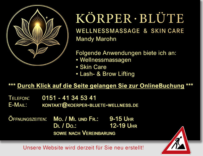 Herzlich willkommen bei KRPER-BLTE - Wellnessmassage & Skin Care | Hier buchen Sie direkt Ihren Termin!